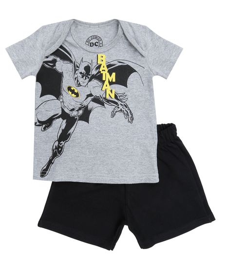 Conjunto-de-Camiseta-Cinza-Mescla---Bermuda-Batman-Preta-8513070-Preto_1
