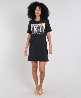 Camisola-Feminina-Friends-Manga-Curta-Preta-9547562-Preto_1