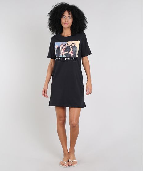 Camisola-Feminina-Friends-Manga-Curta-Preta-9547562-Preto_1