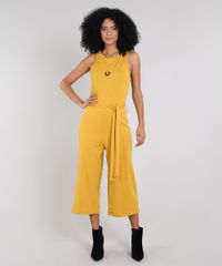 Macacao-Feminino-Pantacourt-com-Faixa-para-Amarrar-Sem-Manga-Mostarda-9571932-Mostarda_1
