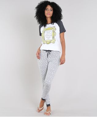 Pijama-Feminino-Friends-Raglan-Manga-Curta-Off-White-9547560-Off_White_1