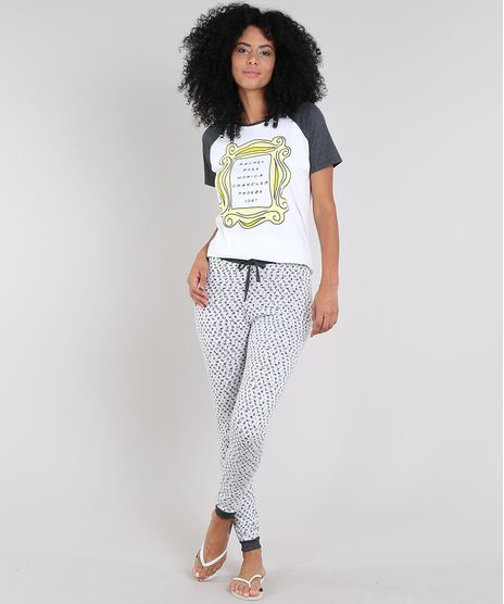 Pijama-Feminino-Friends-Raglan-Manga-Curta-Off-White-9547560-Off_White_1