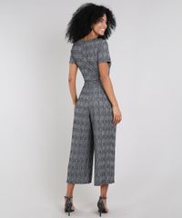 Macacao-Feminino-Pantacourt-Estampado-Xadrez-Manga-Curta-Cinza-Mescla-9577379-Cinza_Mescla_2