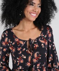 Vestido-Feminino-Curto-Estampado-Paisley-com-Tassel-Manga-Sino-Preto-9575912-Preto_4