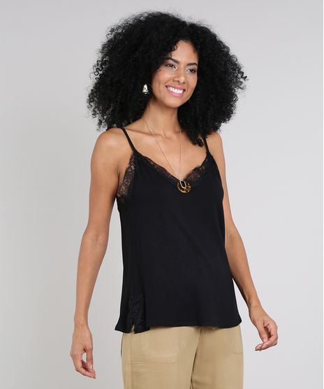 Regata-Feminina-Slip-Top-com-Renda-Decote-V-Preta-9461240-Preto_1