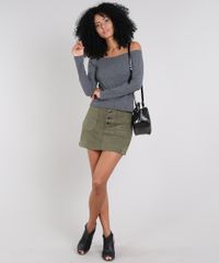Saia-Feminina-Curta-em-Suede-com-Botoes-Verde-Militar-9445177-Verde_Militar_3