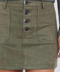 Saia-Feminina-Curta-em-Suede-com-Botoes-Verde-Militar-9445177-Verde_Militar_4