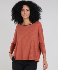 Blusa-Feminina-Oversized-Canelada-Manga-7-8-Decote-Redondo-Cobre-9561503-Cobre_1