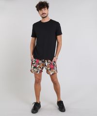 Short-Masculino-Os-Flintstones-Estampado-com-Bolsos-Preto-9570217-Preto_3