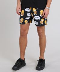 Short-Masculino-Homer-Simpson-Estampado-com-Bolso-Preto-9570220-Preto_1