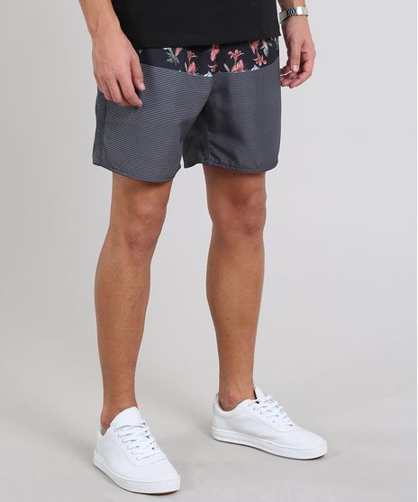 Short-Masculino-Estampado-com-Bolsos-Preto-9535127-Preto_1