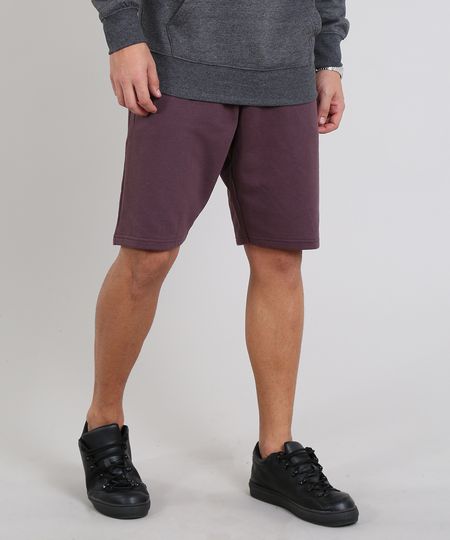 Bermuda-Masculina-Basica-Relaxed-em-Moletom-Vinho-9537259-Vinho_1