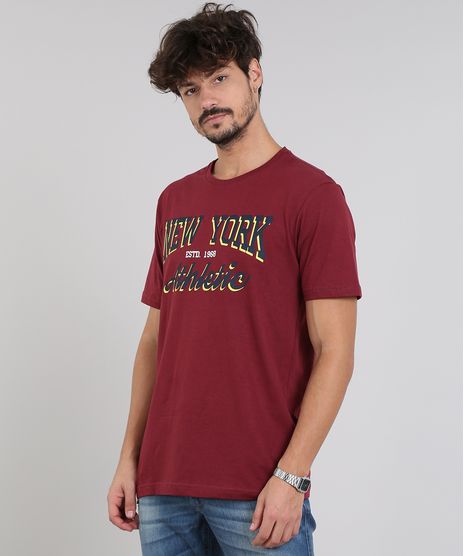 Camiseta-Masculina--New-York-Athletic--Manga-Curta-Gola-Careca-Vinho-9523689-Vinho_1