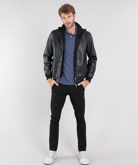 jaqueta bomber com capuz masculina