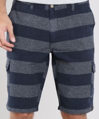 Bermuda-Masculina-Cargo-Texturizada-Listrada-com-Bolsos-Azul-Marinho-9558751-Azul_Marinho_2