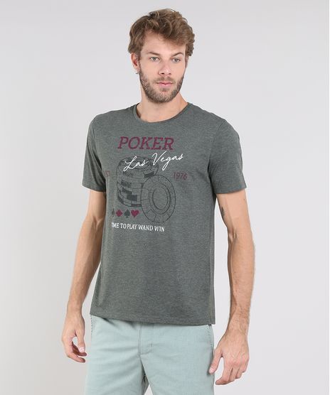 Camiseta-Masculina--Poker-Las-Vegas--Manga-Curta-Gola-Careca-Verde-Militar-9528299-Verde_Militar_1