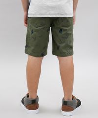 Bermuda-de-Sarja-Infantil-Estampada-de-Caveiras-com-Bolsos-Verde-Militar-9579763-Verde_Militar_2