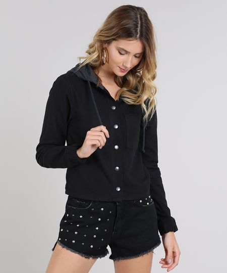 Jaqueta-Feminina-em-Flanela-com-Capuz-em-Moletom-Preta-9571381-Preto_1 Jaqueta-Feminina-em-Flanela-com-Capuz-em-Moletom-Preta-9571381-Preto_1