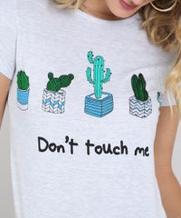 Blusa-Feminina-Cactos--Don-t-touch-me--Manga-Curta-Decote-Redondo-Cinza-Mescla-Claro-9565186-Cinza_Mescla_Claro_4