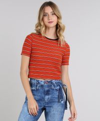 Blusa-Feminina-Cropped-Listrada-Manga-Curta-Decote-Redondo-Cobre-9568443-Cobre_1