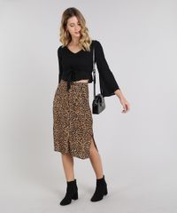 Saia-Feminina-Midi-Estampada-Animal-Print-com-Bolsos-e-Fenda-Bege-9527921-Bege_3