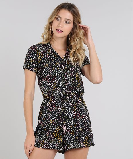 Macaquinho-Feminino-Estampado-Floral-Manga-Curta-Preto-9514239-Preto_1