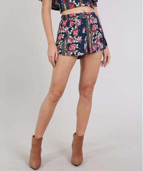 Short-Feminino-Estampado-Floral-com-Sobreposicao-Azul-Marinho-9571387-Azul_Marinho_1