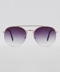 Oculos-de-Sol-Redondo-Unissex-Oneself-Dourado-9636155-Dourado_1