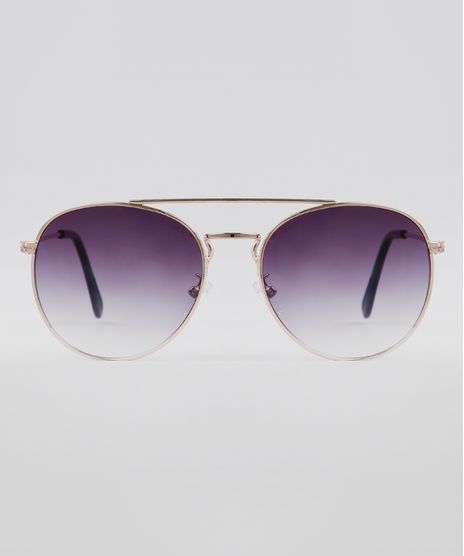 Oculos-de-Sol-Redondo-Unissex-Oneself-Dourado-9636155-Dourado_1