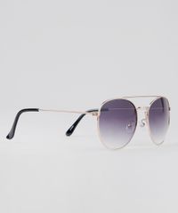 Oculos-de-Sol-Redondo-Unissex-Oneself-Dourado-9636155-Dourado_3