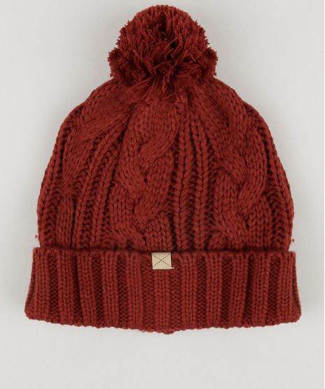 Gorro-Masculino-em-Trico-com-Pompom-Barra-Dobrada-Vinho-8903294-Vinho_1