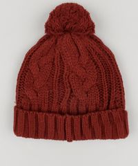 Gorro-Masculino-em-Trico-com-Pompom-Barra-Dobrada-Vinho-8903294-Vinho_3