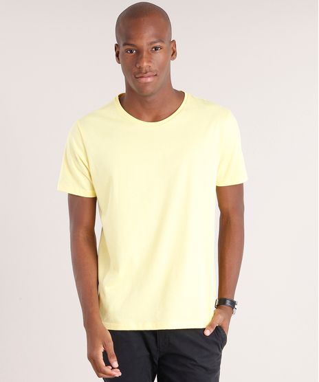 Camiseta-Masculina-Basica-Manga-Curta-Gola-Careca-Amarelo-Claro-8472858-Amarelo_Claro_1