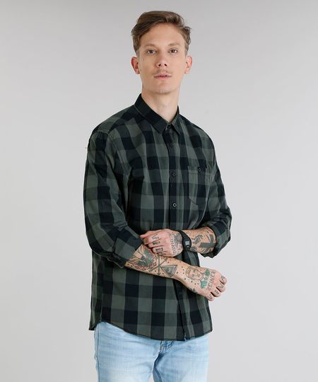 Camisa-Masculina-Xadrez-com-Bolso-Manga-Longa-Verde-Militar-8448777-Verde_Militar_1 Camisa-Masculina-Xadrez-com-Bolso-Manga-Longa-Verde-Militar-8448777-Verde_Militar_1