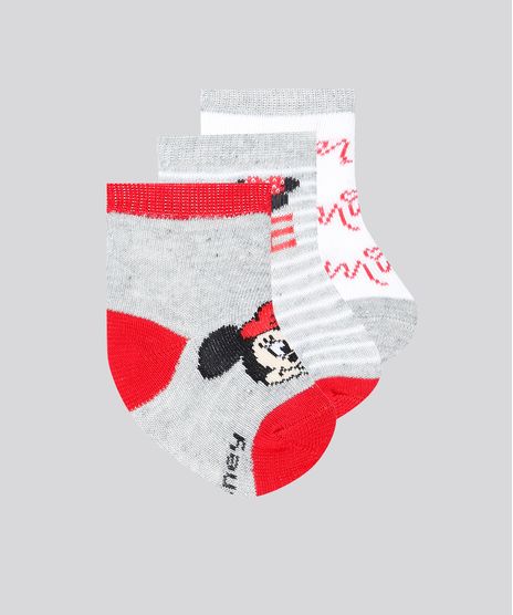 Kit-de-3-Meias-Infantis-Minnie-Cano-Medio-Multicor-9146640-Multicor_1