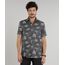 Camisa-Masculina-Estampada-de-Folhagem-Manga-Curta-Cinza-9146544-Cinza_1