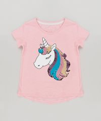 Blusa-Infantil-Unicornio-com-Paete-Dupla-Face-Manga-Curta-Decote-Redondo-em-Moletom--Rosa-9131094-Rosa_1