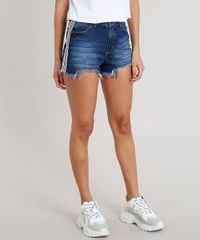 Short-Jeans-Feminino-Vintage-com-Faixa-Lateral-Listrada-Azul-Escuro-9010656-Azul_Escuro_1