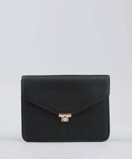 Bolsa-Feminina-Transversal-com-Corrente-Preta-9227656-Preto_1