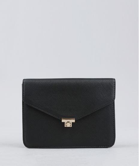 Bolsa-Feminina-Transversal-com-Corrente-Preta-9227656-Preto_1