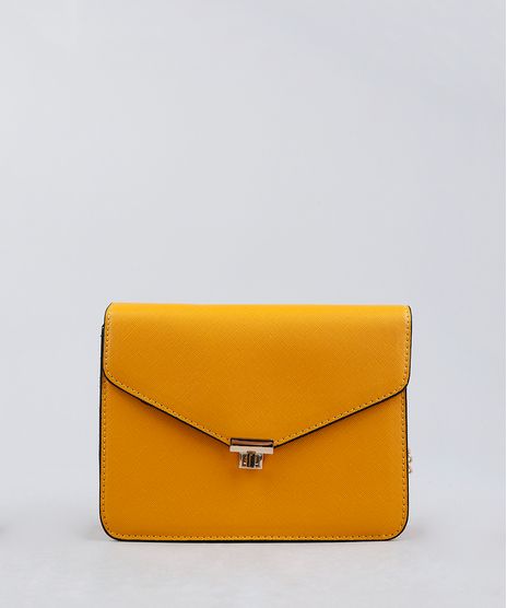 Bolsa-Feminina-Transversal-com-Corrente-Amarela-9227656-Amarelo_1