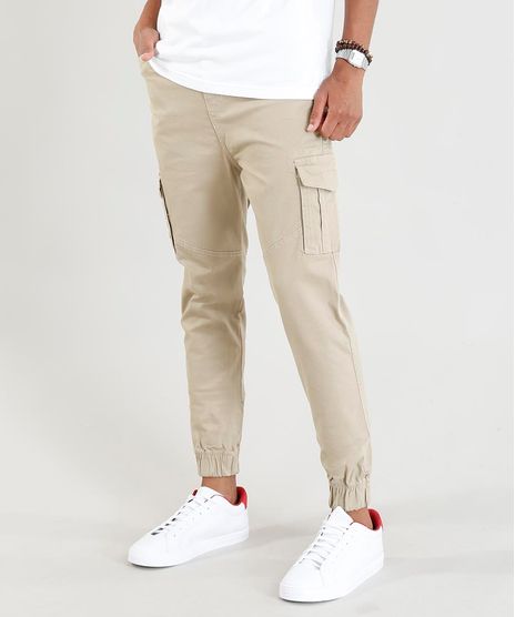 Calca-de-Sarja-Jogger-Masculina-Cargo--Kaki-9107981-Kaki_1