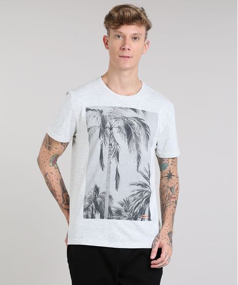 Camiseta-Masculina-com-Estampa-de-Coqueiros-Manga-Curta-Gola-Careca-Cinza-Mescla-Claro-9190306-Cinza_Mescla_Claro_1