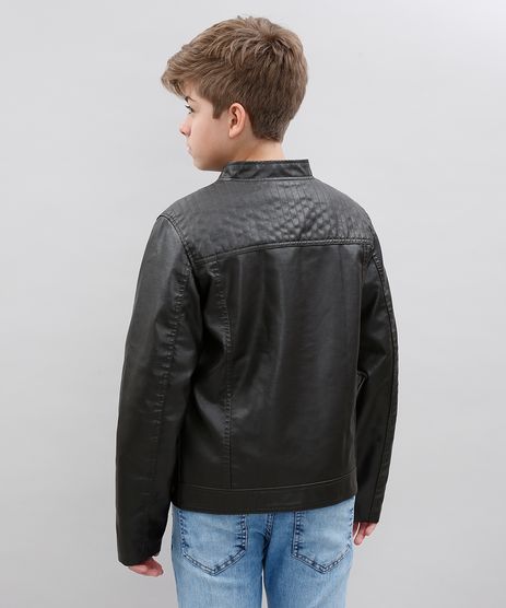 jaqueta preta infantil masculina