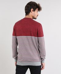 Sueter-Masculino-em-Trico-com-Listras--Vermelho-8865702-Vermelho_2