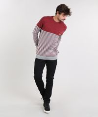 Sueter-Masculino-em-Trico-com-Listras--Vermelho-8865702-Vermelho_3