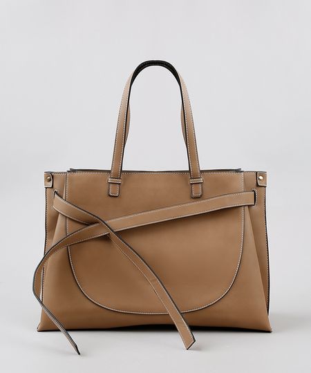 Bolsa-Feminina-Grande-com-No-Alca-de-Ombro-Bege-9484072-Bege_1