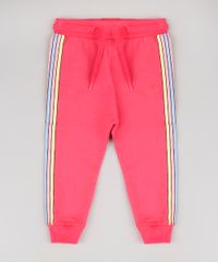Calca-Infantil-em-Moletom-com-Faixa-Lateral-Rosa-Escuro-9540162-Rosa_Escuro_1