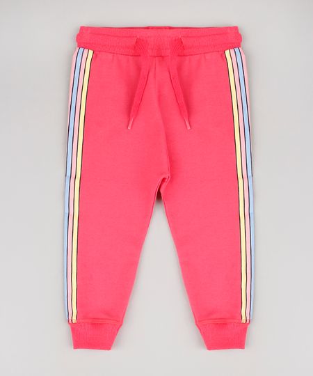Calca-Infantil-em-Moletom-com-Faixa-Lateral-Rosa-Escuro-9540162-Rosa_Escuro_1