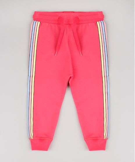Calca-Infantil-em-Moletom-com-Faixa-Lateral-Rosa-Escuro-9540162-Rosa_Escuro_1